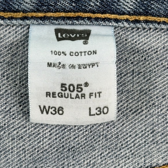 EUC LEVI'S 505 Blue Jeans Men 36x30 Light Wash Cotton Denim Zip Fly Straight Y2K - Picture 8 of 11